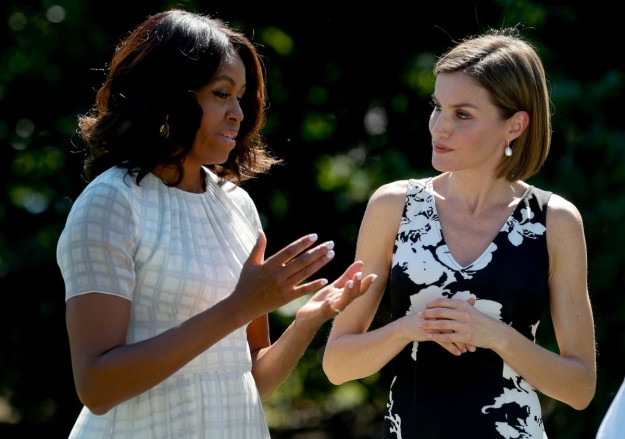 Michelle Obama y la reina Letizia durante su encuentro en septiembre del año pasado.