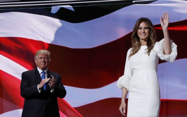 Melania y Donald Trump ayer en la Convención Republicana de Cleveland.
