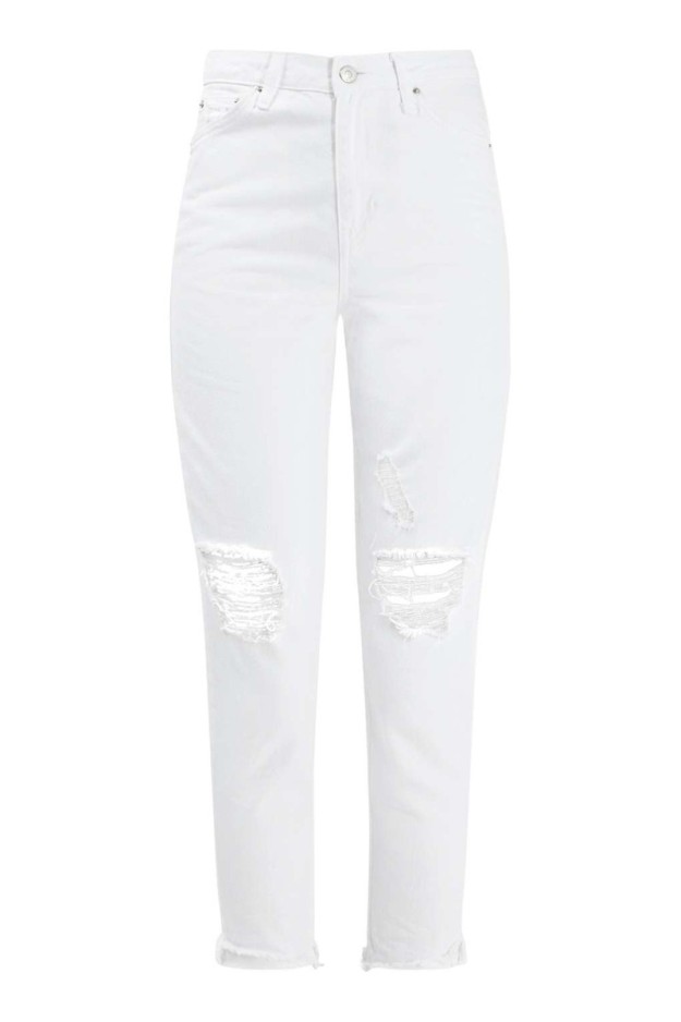 Pantalones denim blancos con detalles desgastados. De Topshop, 60,00 euros.