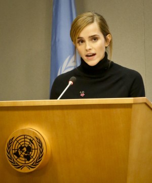 Emma Watson en la conferencia de lanzamiento de la campaña HeForShe en la ONU.